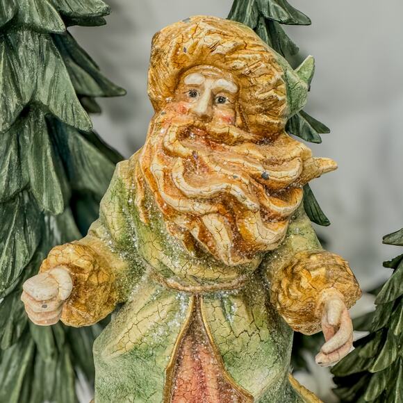 Victorian Santa/Father Christmas Tabletop Decor in Pastel Hues Light Glitter-12” - Picture 3 of 10